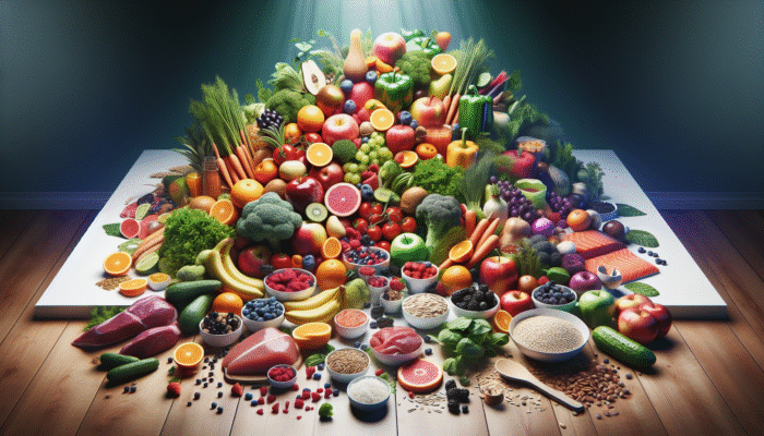 How to Cook for a DASH Diet Plan: A colourful table showcasing the DASH Diet's heart-healthy foods like fruits, vegetables, and whole grains.