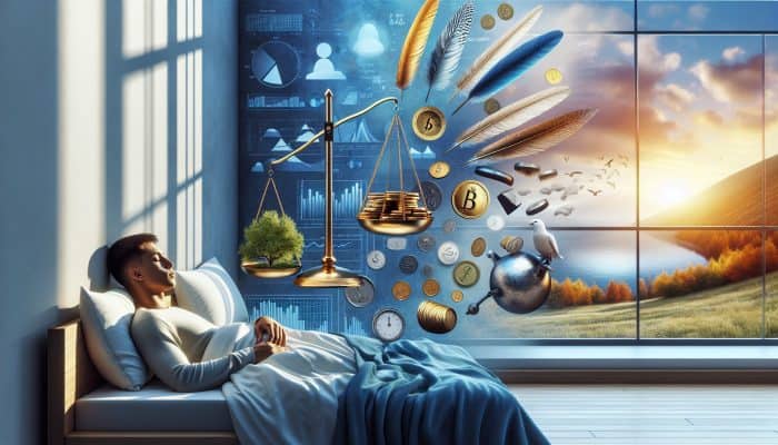 How Debt Consolidation Helps You Sleep Better: A Guide to Financial Peace | DCL A person sleeping peacefully in a serene bedroom, surrounded by organised financial documents symbolising debt consolidation.