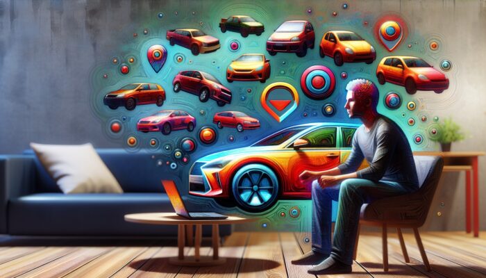 Individual comparing various car rental options on a laptop at home, highlighting convenience and diversity.