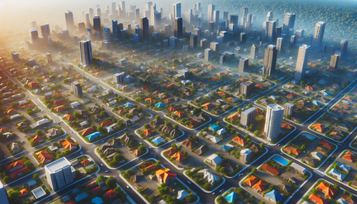 Aerial view of Nelspruit neighbourhoods, highlighting property value variations near amenities, influenced by economic trends.