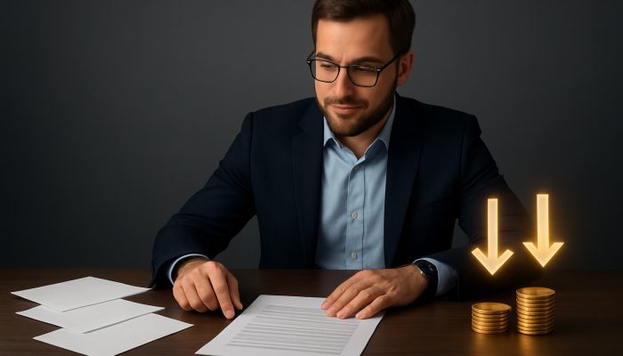 Combine Payday Loans into One More Affordable Deal: Save Money Today | DCL Borrower comparing high-interest loans to low-APR consolidation with savings coins and arrows on desk